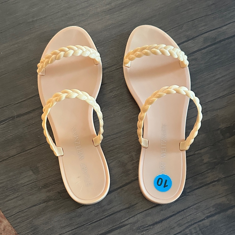Stuart Weitzman Women's Tan Braided Sandals